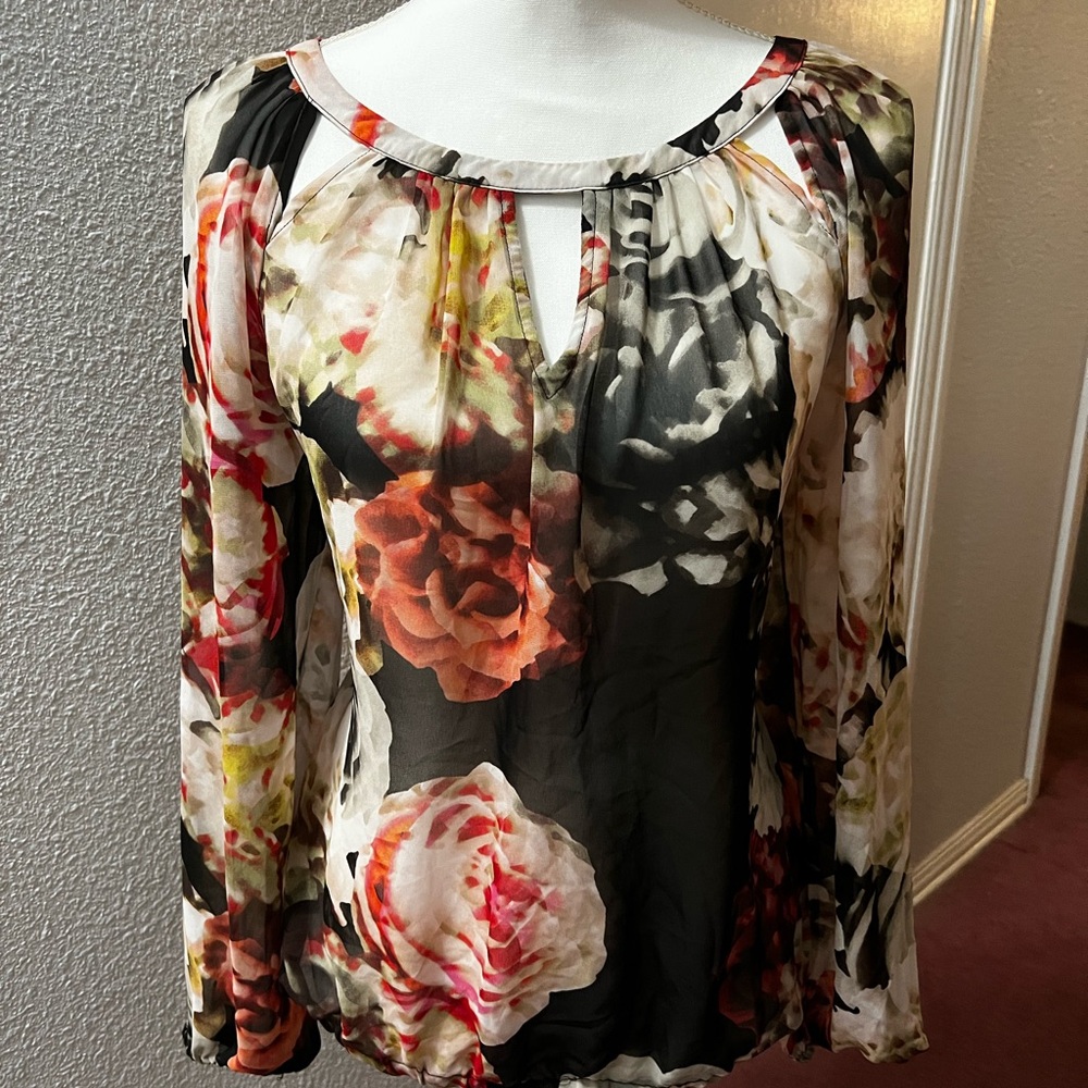 Jennifer Lopez Multicolor Floral Blouse